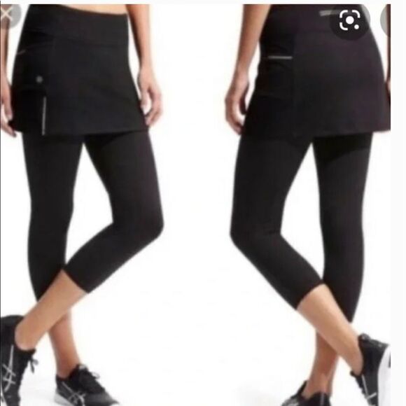 Athleta Be 2 in 1 Skirted Reflective Cropped Leggings - Picture 1 of 8